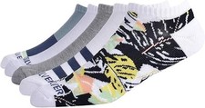 Quiksilver Mens Low Cut Socks 5-Pack Size 10-13 Assorted Pattern - NEW