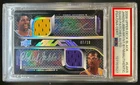 2008-09 Upper Deck Black Kobe Bryant Magic Bynum Abdul-Jabbar Auto Quad #/10 PSA