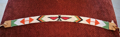 #ad Vintage Lakota Sioux Native American Seed Bead Thunderbird Headband $85.00