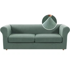 3 Piece Chesterfield Sofa Cover for 2 Cushion Couch High Arm Sofa Slipcovers ...