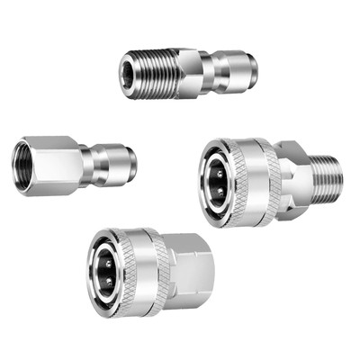 4pcs Max 5000 PSI Garden Pressure Washer Quick Connect Adapter Easy to install