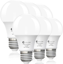 6-Pack A19 LED Light Bulbs,60 Watt Equivalent Daylight 5000K with E26 Base,Effic