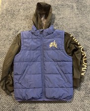 AIR JORDAN Nike Boys Puffer Jacket Size Large Blue/Black