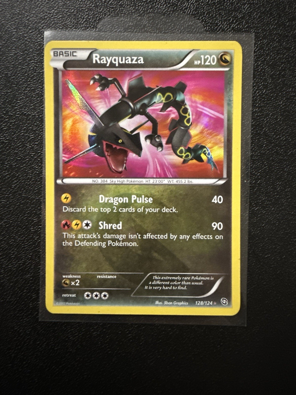 2012 Pokemon Black & White Rayquaza 128/124 Dragons Exalted Secret Rare NM