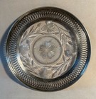 Antique Sterling Silver Rim Cut Crystal Plate 5.75”