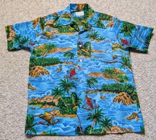 VTG 70s Kings Road Sears Men's Store Medium AOP Hawaiian Relaxed Button Up Shirt