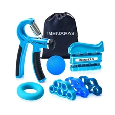 Grip Strength Trainer 7 Pack Adjustable, Finger Stretcher Resistance Extensor...