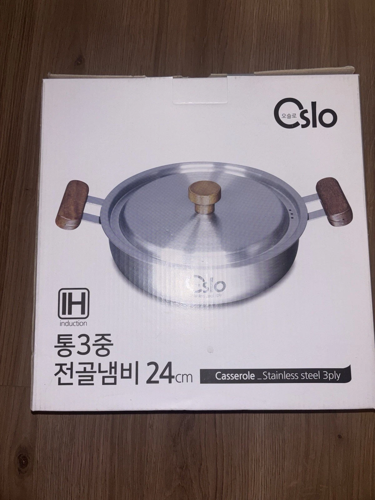Oslo 24cm Stainless Steel 3-Ply Casserole Pot Induction Cookware Korean Hot Pot