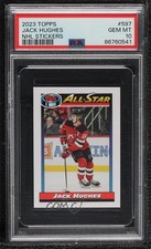 2023 Topps NHL Sticker Collection Jack Hughes #597 card