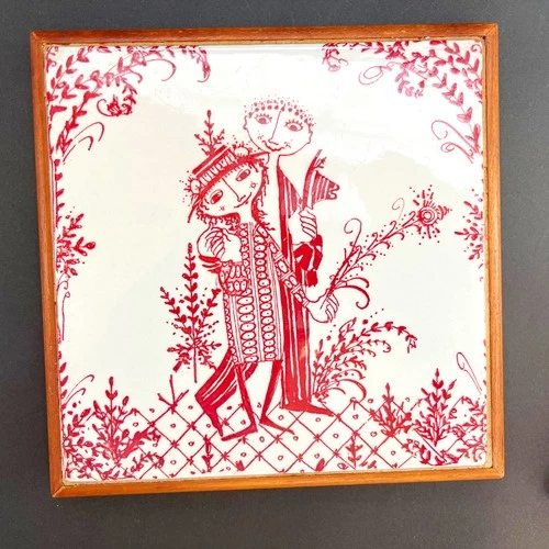 2 Vintage Bjorn Winblad Nymolle Denmark Ceramic & Wood Trivets – Rare! video thumbnail