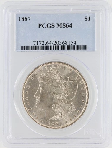 1887 Morgan Silver Dollar PCGS MS64 S$1 Philadelphia Minted No Reserve