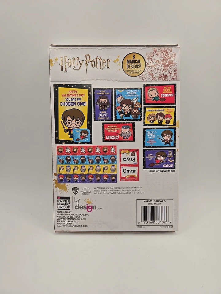 Harry Potter 32 Valentines With 32 Stickers 8 Magical Designs By Paper Magic  Foto 2 de 2