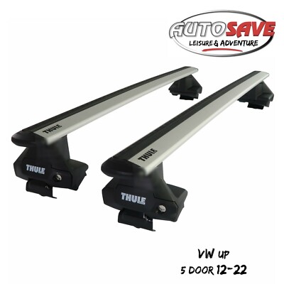 Thule Aluminium WingBar Evo Silver Roof Bars Set to fit VW Up 5 Door 12-22 Aero