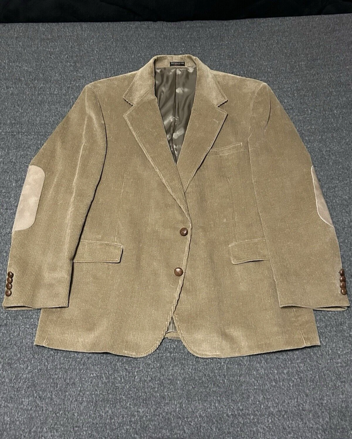 VETEMENTS Vintage Bowdon Davis Abbigliamento Sartoriale Uomo Velluto a coste Marrone Bottoni Blazer Cappotto (TG. L)