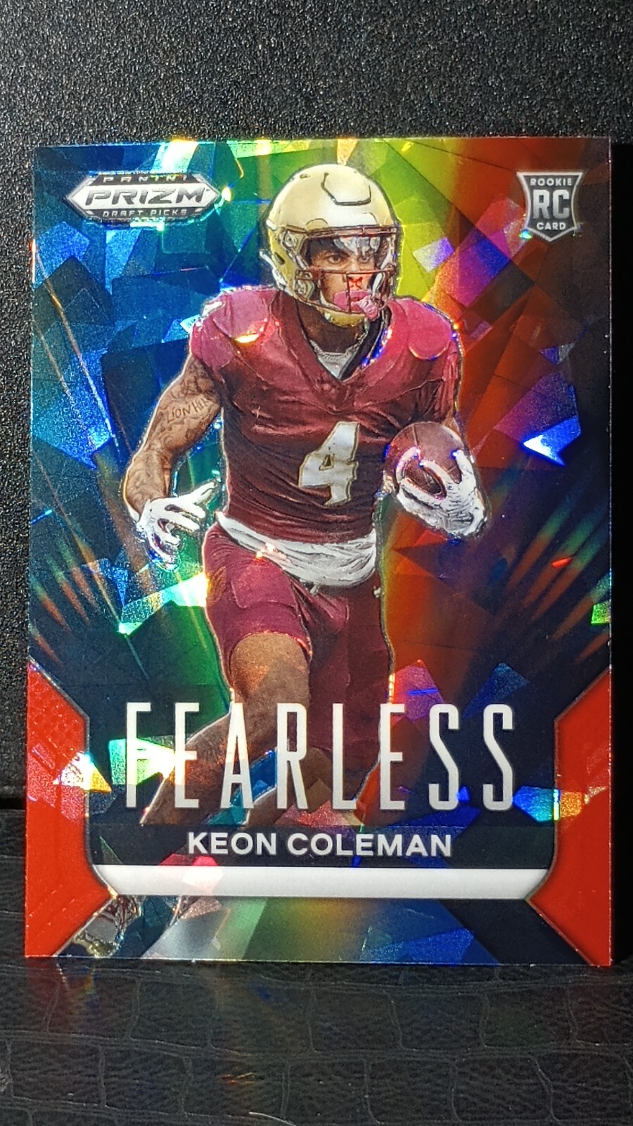 2024 Panini Prizm Draft Picks - Fearless Keon Coleman #F-KC Red Ice Prizm (RC)