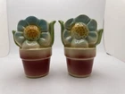 Vintage Shawnee Blue Flowers in pots Salt & Pepper Shakers M15