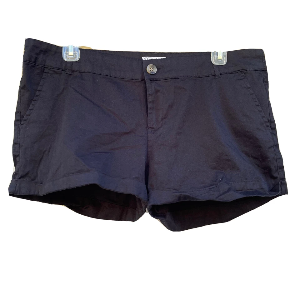 Pantalones cortos chinos de algodón con puños para mujer talla 10 azul y negro par (lote de dos) Foto 2 de 4