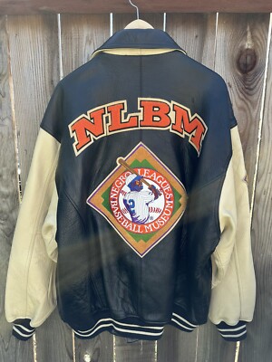 Vintage NLBM Negro League Baseball Museum Leather Jacket RARE Mens