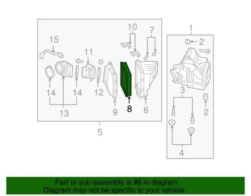 Filtro purificador de ar motor Buick Pontiac Oldsmobile genuíno GM 2017-2021 15221217 - Imagem 2 de 2