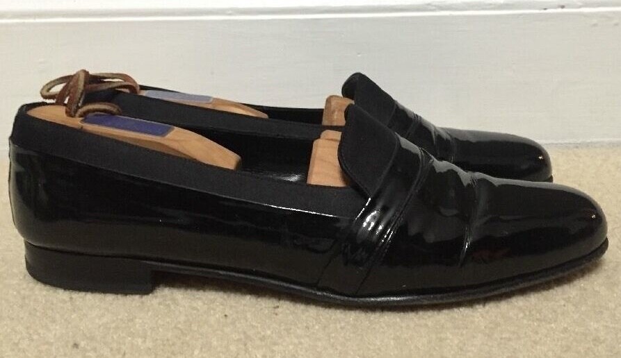 Mezlan‎ Loafers Mens 9 W Mirage Black Patent Leather Slip On Tuxedo Dress Shoes Mezlan Mirage Tuxedo Loafer Dress Shoes Slip On Black Patent  main image 2