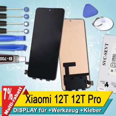 Display für Xiaomi 12T / 12T Pro Bildschirm Service Pack Schwarz+