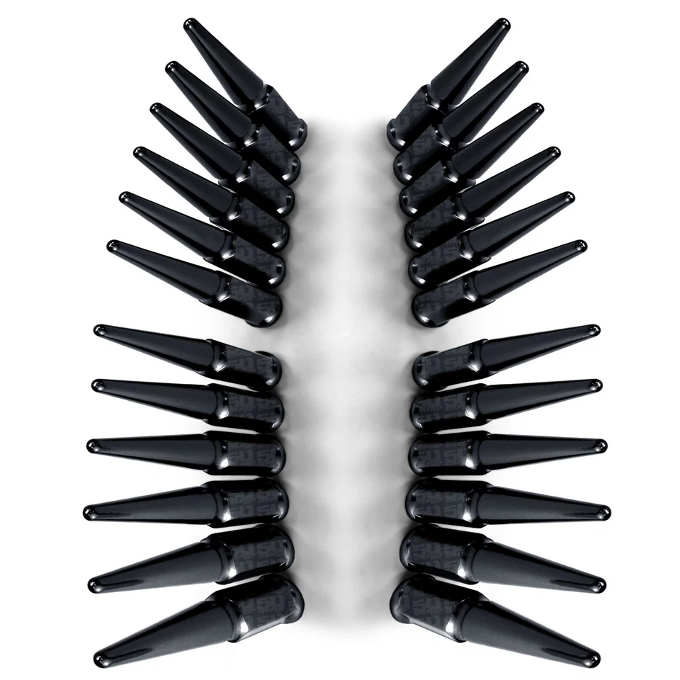 (24) Tuercas de clavo de 4,5" 12x1,5 NEGRAS aptas para Toyota Chevrolet Isuzu GMC Hummer 6BK1 Foto 4 de 4