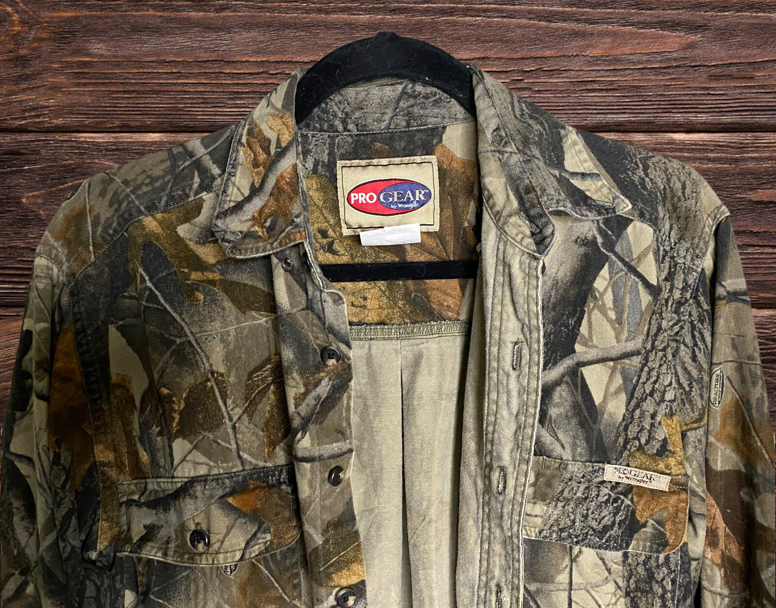 Wrangler Pro Gear Hunting Camouflage Button Up Shirt… Gem