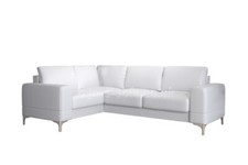 ANGIE 2 - 250*180cm  - Corner Sofa Bed  - White Faux Leather  *** JMS SOFA ***
