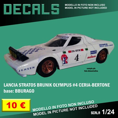 DECALS repro Lancia Stratos Brunik Jensen 4 Ceria Bburago Burago 1/24 1 24 decal