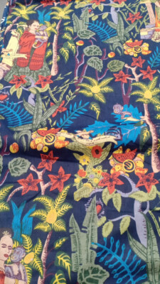 Indian By The Yard Cotton Fabric Frida Kahlo Print Running Loose Sewing Craft