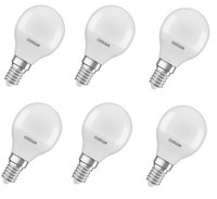 6X Osram Led Kugel / Tropfen 5,5W = 40W E14 6500K 470Lm Eek:F (Spektrum A-G)
