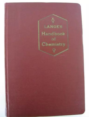 1952 PRESENTATION COPY BOOK LANGE'S HANDBOOK OF CHEMISTRY NORBERT ADOLPH LANGE