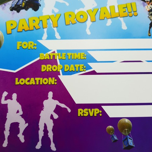 Party Royale Birthday Invitation Cards for Kids, 11 Invites and Envelopes EUC - Picture 4 of 6