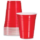 Reusable Plastic Cups Red Vending Water Drinking Parties Catering  Weddings