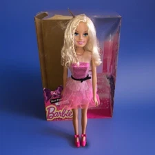 Barbie Best Fashion Friend 28” Tall Blonde Doll Stands On Own Worn Box