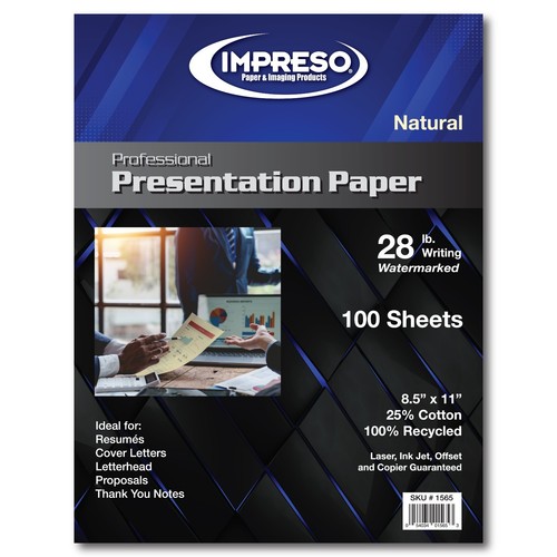 Resume/Presentation Paper, 200 Sheets, 8.5x11, 28 lb., 25% Cotton, 100% Recycled - 第 1/8 張圖片