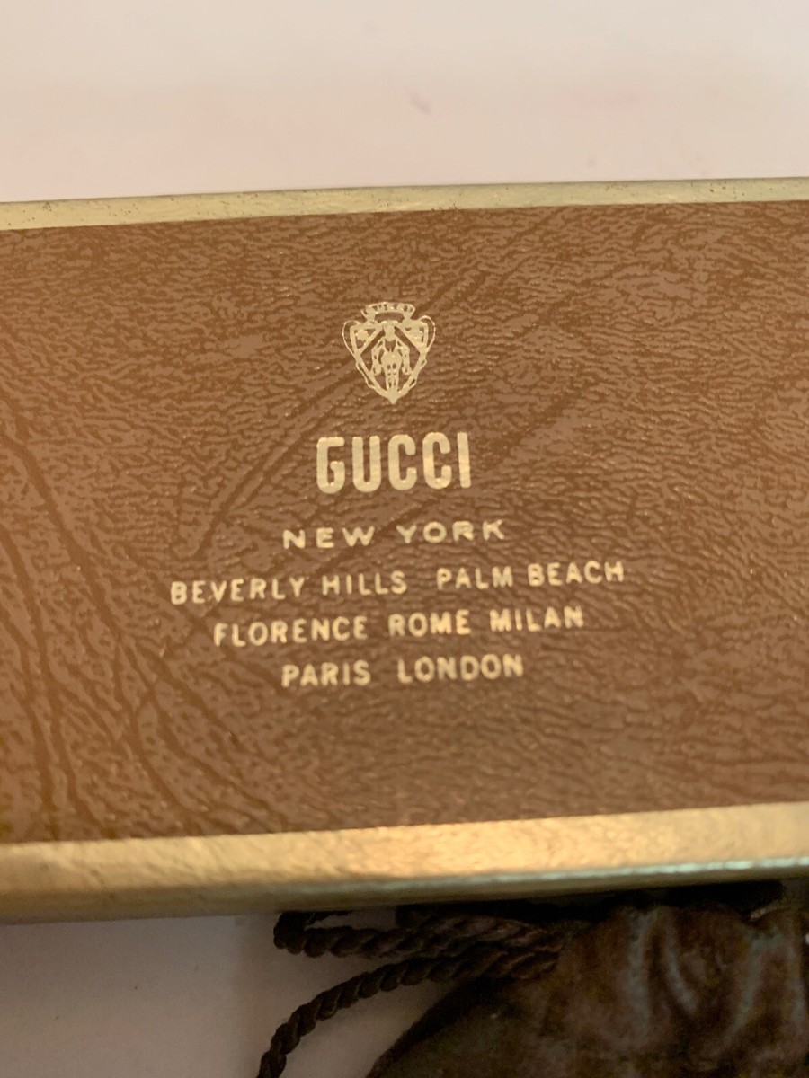 Vintage Gucci Gold Tone Screw Open Key Chain Fob Original POUCH