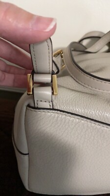 Michael Kors Raven Medium Pebbled Leather Backpack - Sand | eBay display picture 3