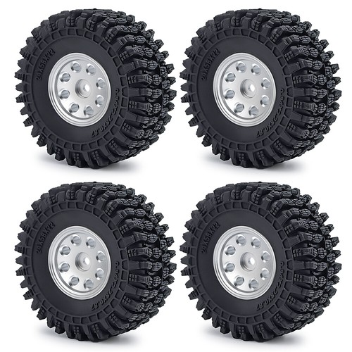 4PCS CNC 1.0 Beadlock Wheels Rims & Tires for Axial SCX24 1/24 RC Car - Picture 23 of 27