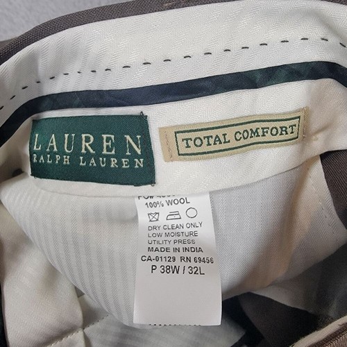 Pantalone uomo Lauren Ralph Lauren plissettato lana tg 38x32 marrone comfort totale - Foto 3 di 7