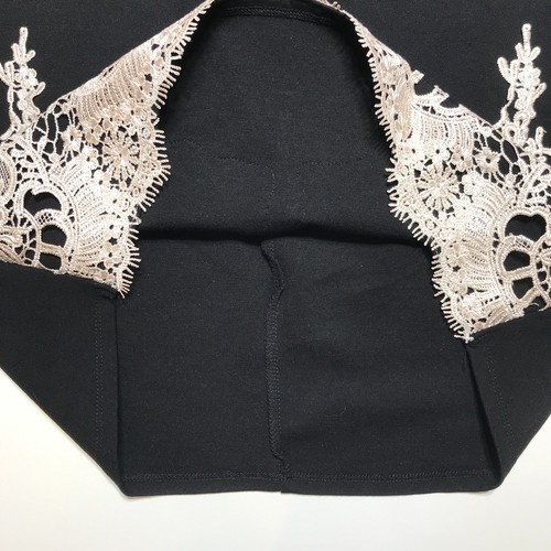 Haute Monde Bodycon Dress Womens 2XL Black Ivory Lace Trim Sweetheart Back Zip - Picture 7 of 16