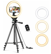 10" LED Ring Light with 50" Extendable Tripod Stand Wireless Remote
