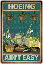 Funny Garden Signs,Garden Decor for Outside Metal Tin Signs,Gardening Gifts for