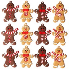 Christbaumschmuck Lebkuchen, 12 Stück Weihnachts Ornamentes Lebkuchenfiguren ...