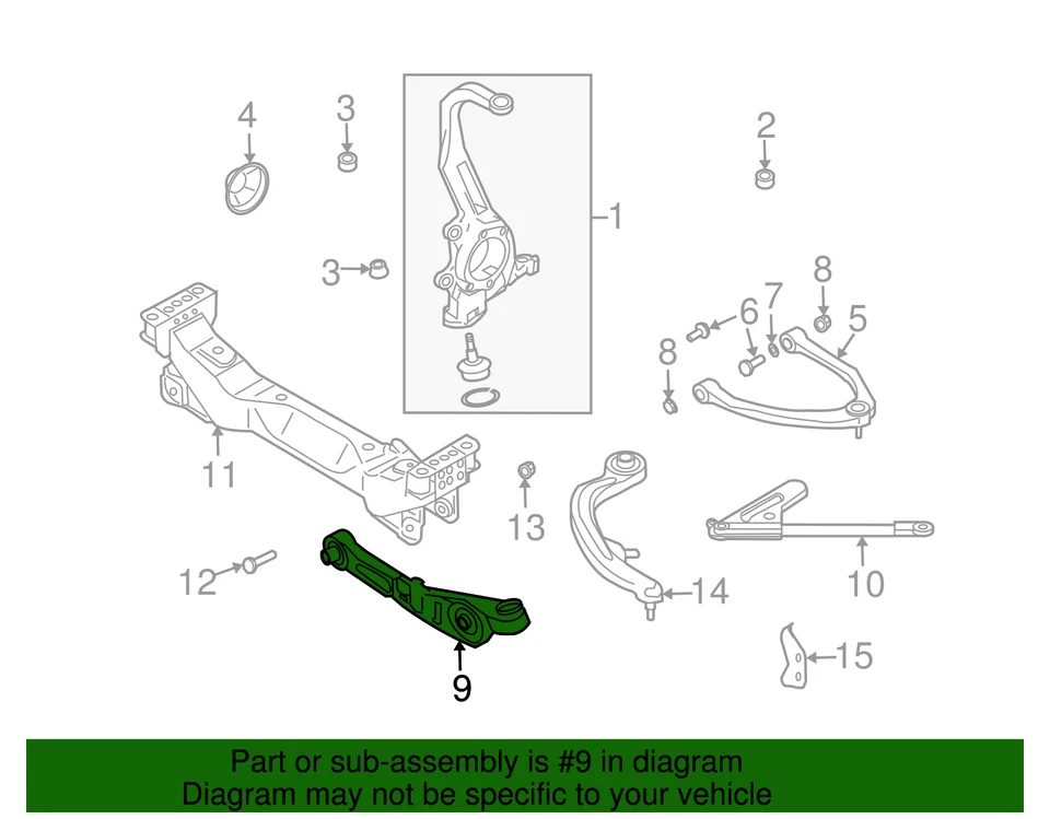 Brazo de control inferior genuino Nissan 350Z 2003-2005 - pies 54500-AM601 Foto 3 de 3