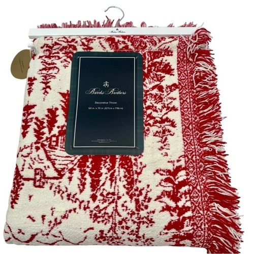 Christmas Tree Holiday Decorative Chenille Throw Blanket Red Cabin Lodge  50x70 - Picture 5 of 13