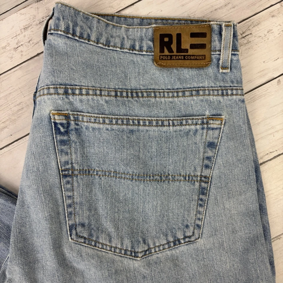 Ralph Lauren Polo Mens Jeans Skater Vtg 90s Signature Banner 38x30 100% Cotton - Image 4 of 4