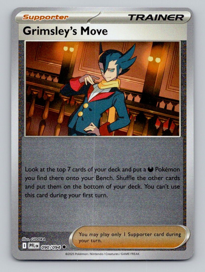 Reverse Holo Grimsley's Move 090/094 Uncommon Phantasmal Flames Pokemon