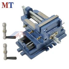 4" Cross Drill Press Vise Slide Metal Milling Heavy Duty 2 Way X-Y Clamp Machine