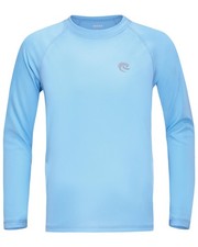 Boys UPF 50 Swim Shirt Long Sleeve, 1 or 2 X-Small, Crew Neck-light Blue